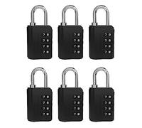 6pcs Password Candado de combinación de 4 dígitos, candado con código numérico de aleación de zinc, para armarios, garajes, puertas, escuelas, código se puede cambiar arbitrariamente