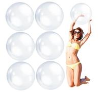 6pcs Pelota de Playa Transparente Bola Inflable 16 '' Bola de Playa Gigante PVC Blow up Transparente Piscina para favores de Fiesta de la Piscina de Verano