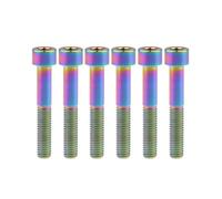 6pcs pernos de titanio m7/m8 tornillo de cabeza plana de llave Allen, Arcoíris, M8x40mm