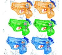 6Pcs Pistola de Agua, Pistolas de Agua para Niño, Mini Juguetes Pistolas, Juguete para Fiestas de Piscina de Verano, Piscina Juego Suministros de Fiesta de Verano para Niños Niñas