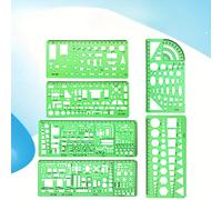 6pcs Plantillas de Medición de Plástico Plantillas de Encofrado Plantillas de Dibujo Reglas para Oficina y , , Plástico para Oficina y