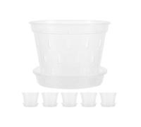 6pcs Plastic Orchid Planters with Drainage Holes, Transparent Pots for Phalaenopsis and Indoor Plants, Breathable Design for Root Growth and Water