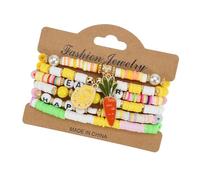 6pcs Polímeros Temáticos De Pascua Multipropósito Multipropósito Pulseras De Arcilla Arcilla Vibrante Color Portátil para Fiestas Navideñas Accesorio Fiestas Pascua