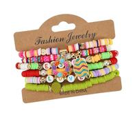 6pcs Polímeros Temáticos De Pascua Multipropósito Multipropósito Pulseras De Arcilla Arcilla Vibrante Color Portátil para Fiestas Navideñas Accesorio Fiestas Pascua