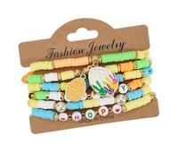 6pcs Polímeros Temáticos De Pascua Multipropósito Multipropósito Pulseras De Arcilla Arcilla Vibrante Color Portátil para Fiestas Navideñas Accesorio Fiestas Pascua