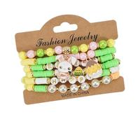 6pcs Polímeros Temáticos De Pascua Multipropósito Multipropósito Pulseras De Arcilla Arcilla Vibrante Color Portátil para Fiestas Navideñas Accesorio Fiestas Pascua