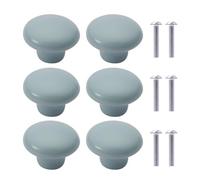 6Pcs Pomos de Cerámica para Armario Redondas Perillas de Los Muebles para Habitación de Niños Gabinetes de Cocina Estantería (Verde Claro)