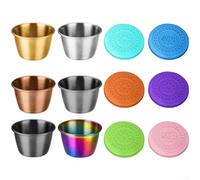 6pcs Recipientes para acero Inoxidable 70ml Salsas 6pcs Recipientes | para acero inoxidable 304, acabado pulido, para fÃ¡cil , , libre de Ã³xido y olores