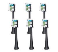 6pcs Replacement Heads ，Compatible for SOOCAS ，X3/X3U/X5 Toothbrush Clean Tooth Brush Sonic Electric Soft Bristle Nozzles(6PCS Black)