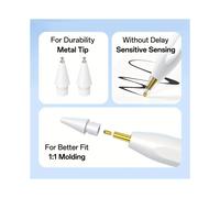 6PCS Replacement Pencil Tips for Pencils Pro/USB-C/2nd Gen/1st Gen Tips Writing Stylus Nib for Pencil White