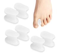 6pcs separadores de gel para dedos, corrector de silicona suave para dedos, separador de dedos, alivio del dolor de pies, separadores de dedos, ortopédicos