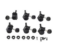 6PCS Set Black Zinc Alloy Locking Guitar Tuners, Heavy Duty Internal Gear, Electroplated Finish, Compatible with LP SG EPI Electric Acoustic Guitars, Fast Accurate Tuning
