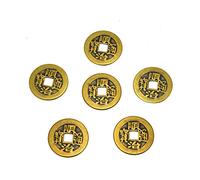 6pcs/set latón chino Feng Shui I Ching adivinación monedas para éxito de diámetro 1.1 "W Fengshuisale bolsa Y-1055