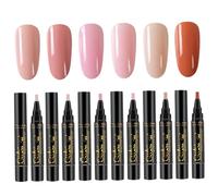 6pcs/set Polígrafo de esmalte de uñas, 6 colores 8 ml 3 en 1 esmalte de uñas, un paso de bricolaje de bricolum