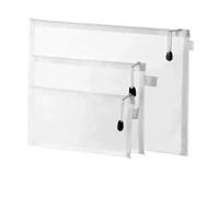 6pcs/Set Transparent Document Bag Mesh Zipper Information Fresh Large Capacity Stationery