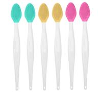 6pcs Silicona Facultad de limpieza facial y limpiadora de labios, cepillo de limpieza de poros de doble cara 2 en 1 para eliminación de punta negra y exfoliación suave..
