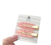 6pcs Simple Sakura Pink Seamless Hair Clip Women Acetate Sheet No Bend Bangs Duckbill Hairpins Styling Tool(Color 8)