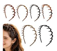6pcs Slick Back Antideslizante Peine Diadema - Accesorios para el pelo para mujeres y niñas 15 cm | Diadema ondulada domestica aspectos destacados, maquillaje, cuidado de la piel, deportes, ducha