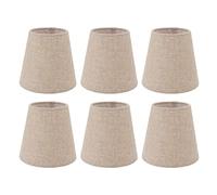 6Pcs Small Lamp Shade, Clip On Drum Chandelier Shades Linen Fabric Lampshade Chandelier Lamp Replacement for Candle Bulbs Lighting Accessories