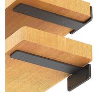 6PCS Soportes para Estante,Soportes Para Baldas Flotantes,Soporte de Pared Multiuso ,Soporte Ocultos Para Baldas de Pared Para Sala de Estar,Cocina,Dormitorio (negro, 20cm)
