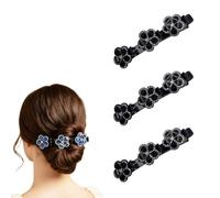 6PCS Sparkling Crystal Stone Braided Hair Clips, Rhinestone Hair Clips Hair Braid Clips Easily Braided Hair Bands, Shiny Rhinestone Hair Clip for Women and Girls (3PCS-D)