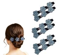 6PCS Sparkling Crystal Stone Braided Hair Clips, Rhinestone Hair Clips Hair Braid Clips Easily Braided Hair Bands, Shiny Rhinestone Hair Clip for Women and Girls (6PCS-C)