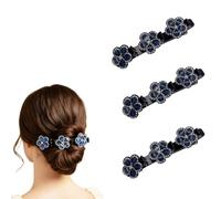 6PCS Sparkling Crystal Stone Braided Hair Clips, Rhinestone Hair Clips Hair Braid Clips Easily Braided Hair Bands, Shiny Rhinestone Hair Clip for Women and Girls (3PCS-B)