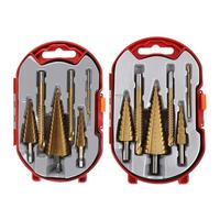 6Pcs Step Saw Drill Bits Set Metal Hole Cutter Woodworking Cone Core Cutting Tool 4-12/4-20/4-32/3/6/8mm(Set A)