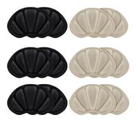 6Pcs Taloneras para zapatos, almohadillas para talones reducir talla zapato, almohadillas taloneras antirozaduras zapatos, protector talon zapato para mujeres y hombres (Negro, Beige)