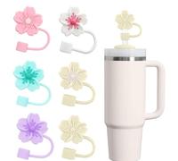 6Pcs Tapas de Pajitas para Stanley Cup, 10mm a Prueba de Polvo Tapas de Pajitas de Silicona, Pajitas Reutilizables Tapa Consejos para Stanley 40/30 Oz Vaso Accesorios