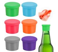 6PCS Tapones De Silicona Multicolor Para Botellas De Cristal, Vino y Cerveza - Tapas Reutilizables