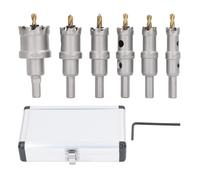 6Pcs TCT Hole Saw Kit, Carbide Hole Saw Drill Bit Set with 3 - Blade Design, High Accuracy 16 to 35mm for Metal Wood Fiberglass, 3/8 in Shank with Storage Box