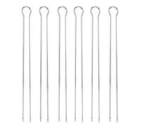 6Pcs Tenedor de parrilla de barbacoa de metal Diseño especial Palos de conexión dobles Pincho para bloque de carne Alas de Chichen Juego de parrilla de barbacoa Picnic al aire libre Camping Barbacoa