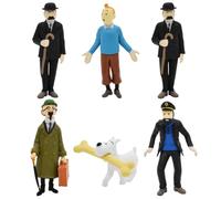 6pcs TinTin Mini Figuras Tarta Decoración, Cartoon Adornos para Tartas, Adornos de Tartas para Niños,Decoración de Pastel de Cumpleaños