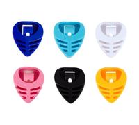 6pcs Triangle Shape Picks Soports Con Adhesivo Y En Caja Guitarra