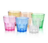 6pcs Vasos de Plástico de 160ml, TIE-DailyNec Vasos Acrílicos Reutilizables, Apilables para Smoothie, Vasos de Agua para Picnics, Camping, Fiestas, Barbacoa