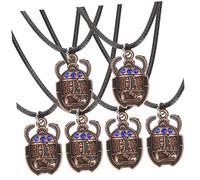 6pcs Vintage Scarab Pendant Necklace Retro Neck Accessory Men Women for Parties Dancing Clubs Unique Present Idea