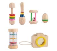 6pcs Wooden Rattle - Sensores de madera para bebé, juguete musical para bebés y niños, kit de maracas, juguete musical de aprendizaje, juguete sensorial de madera, juguete para niños