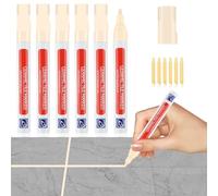 6Pieza Rotulador Juntas Azulejos Beige Lápiz para Juntas Lechada Tile Grout pen con Cabezal de Repuesto Bolígrafo Mortero Lápiz de Restauración para Restaurar para Lechada de Pared Piso Baños y Cocina