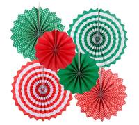 6piezas Adorno Fiesta Mexicana Party Con Papel ,Juego De Decoración De Abanicos De Papel, Ventilador De Techo Con Pompones, Adecuado Para Fiestas, Bodas, Navidad, Acción De Gracias