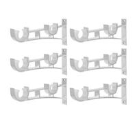6Piezas Soportes para Barra de Cortina de Metal Resistentes y Ajustables Instalación sin para Dormitorio y Sala de Incluye Accesorios Completos Diseño Elegante