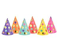 PartyDeco Sombreros de cumpleaños Dots Mix 16 cm 6 unidades