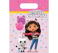 Procos – Bolsas de plástico para fiestas Gabby Dollhouse 23 x 16,5 cm, 6 unidades, multicolor