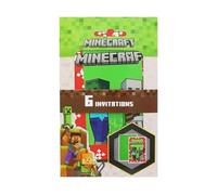 Minecraft Party 6 tarjetas de invitación y sobres
