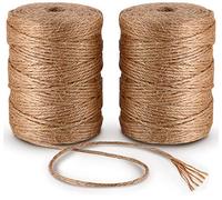 6ply Bramante de Yute 100M*2Pcs Natural Yute Twine Cuerda de Cáñamo Cordel mejor Arts Crafts - Cordel de regalo Twine Industrial de embalaje Materiales resistente cadena para jardinería aplicaciones