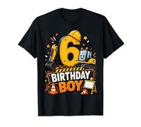 6th Birthday Boy Construction Truck 6 Years Old Party Camiseta