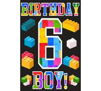 6th Birthday Boy Guest Book with Building Blocks Theme | Fun Keepsake Memory Book for Kids Birthday Party | Friends and Family Messages, Wishes, and ... Who Love Bricks, Blocks, and Building Fun