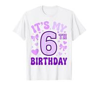 6th Birthday Girls Apparel Six Years Old It's My 6 Bday Camiseta