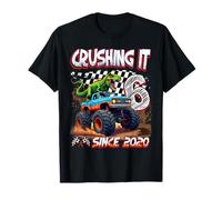 6th Birthday Monster Truck Dinosaur Crushing It Since 2020 Camiseta