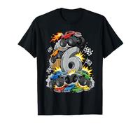 6th Birthday Monster Truck Racing Birthday Boy Party Camiseta